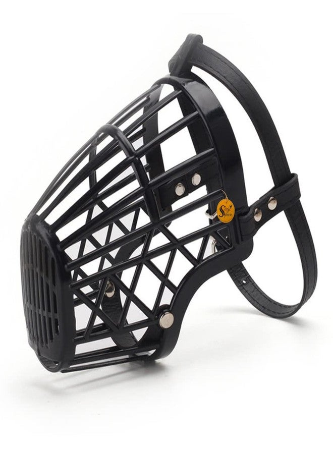 Sage Square Adjustable Strap Muzzle, Mouth Cover, Basket Cage, Pet Safety Collar for Anti Biting Dog. (Black, Medium) - Image 2